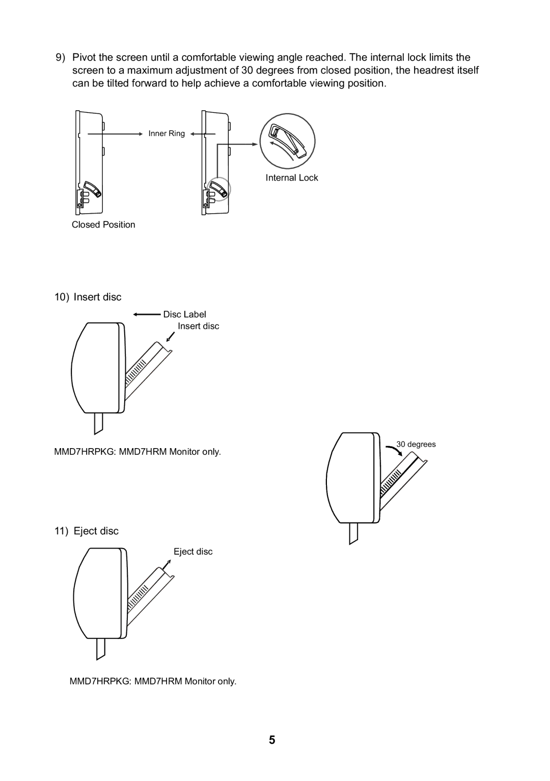 Audiovox MMD7HRPKG manual Insert disc 