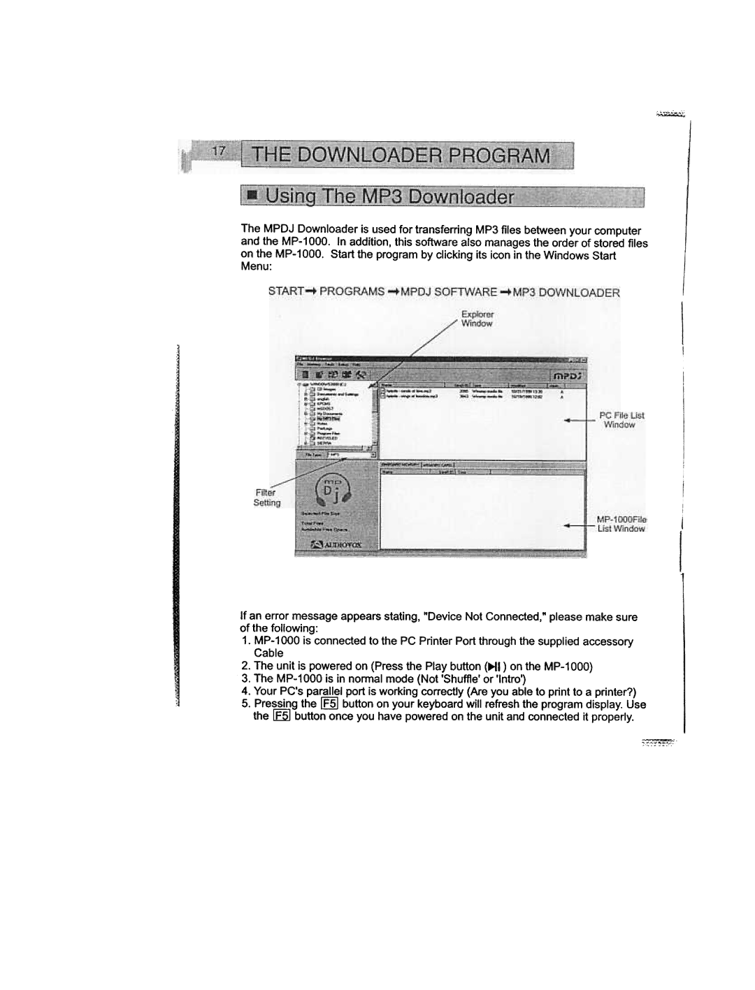 Audiovox MP1000 manual 