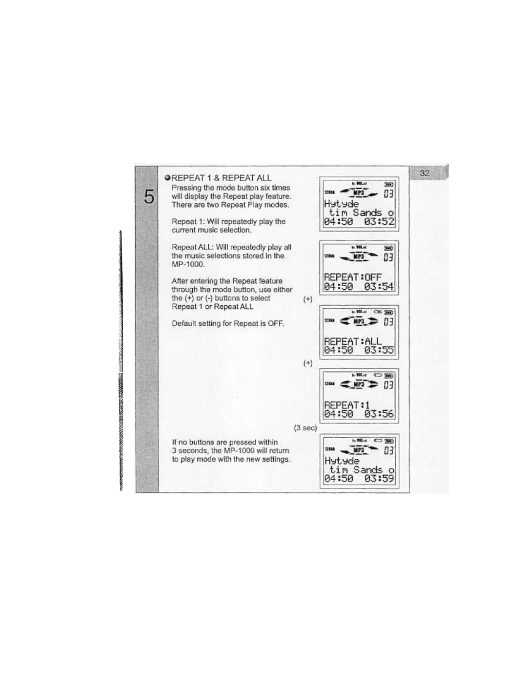 Audiovox MP1000 manual 