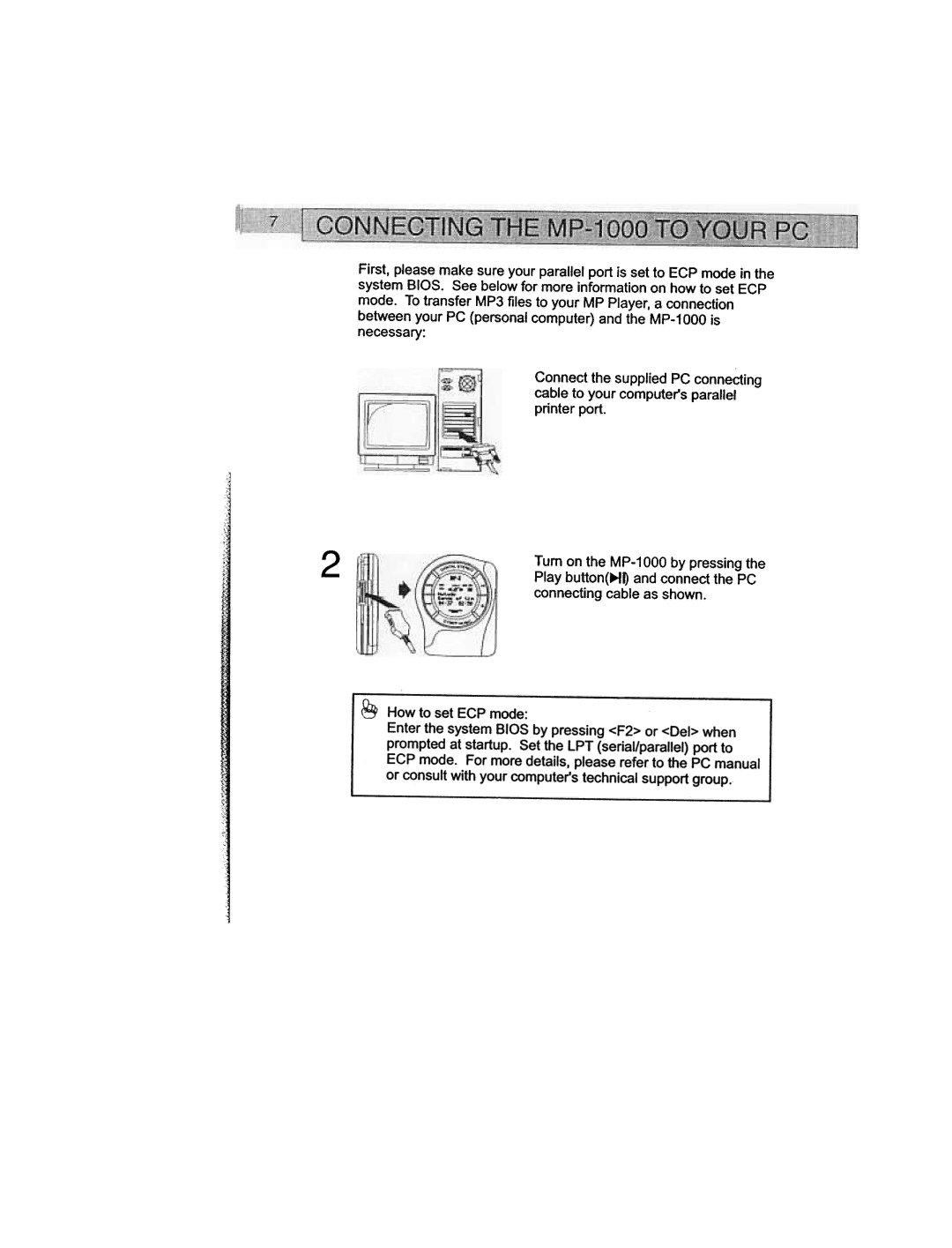 Audiovox MP1000 manual 