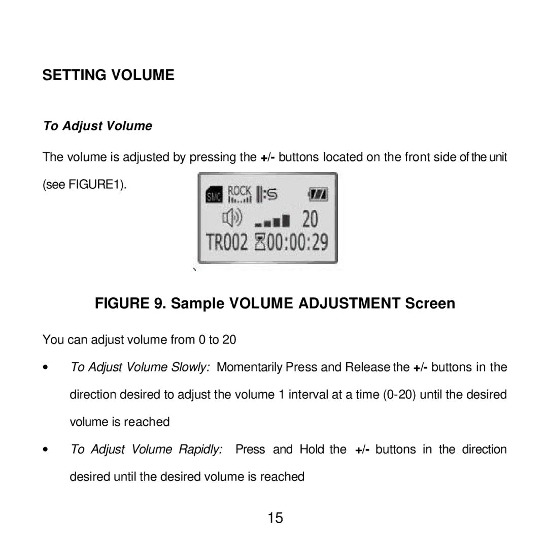 Audiovox MP2000 manual Setting Volume, To Adjust Volume 