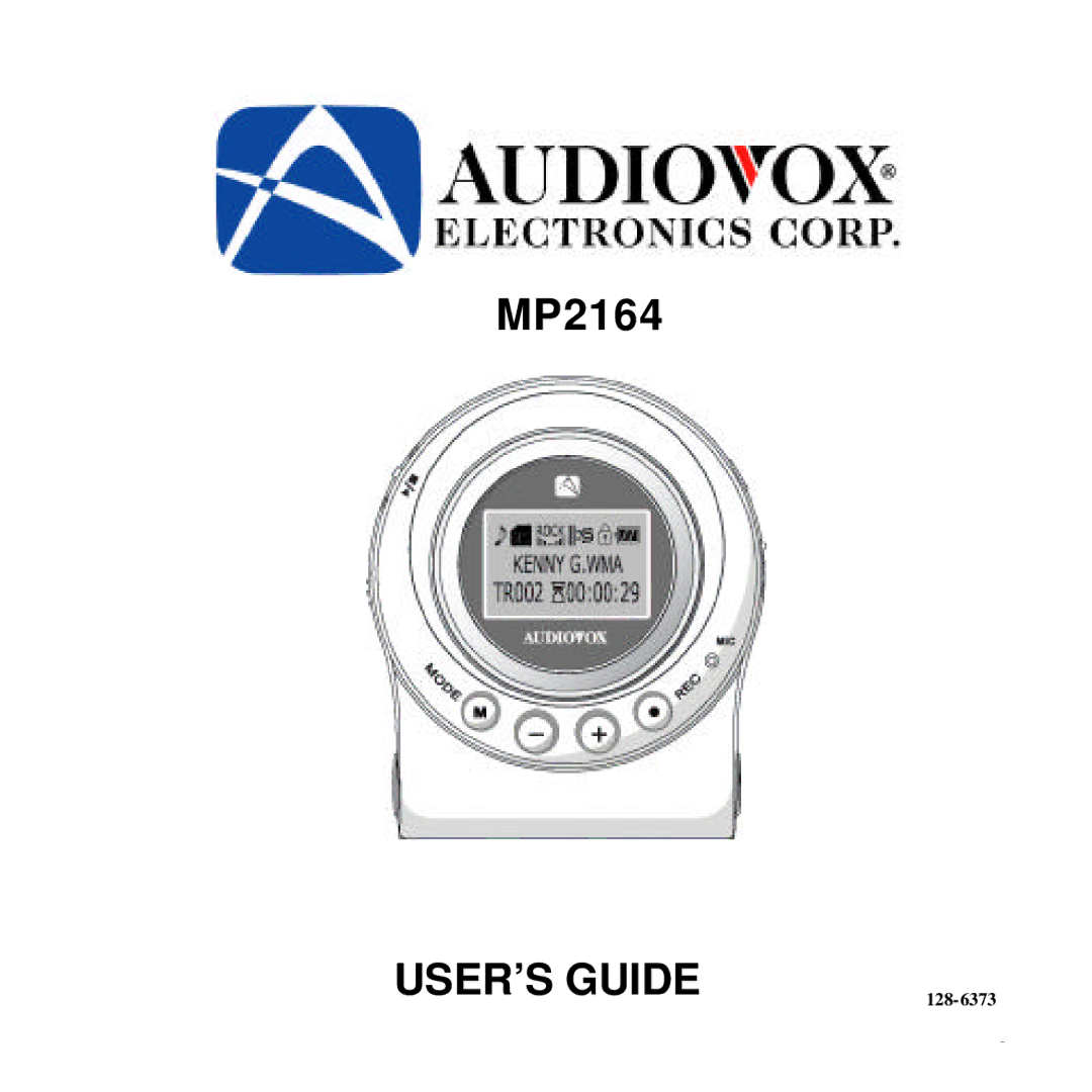 Audiovox MP2164 manual USER’S Guide 