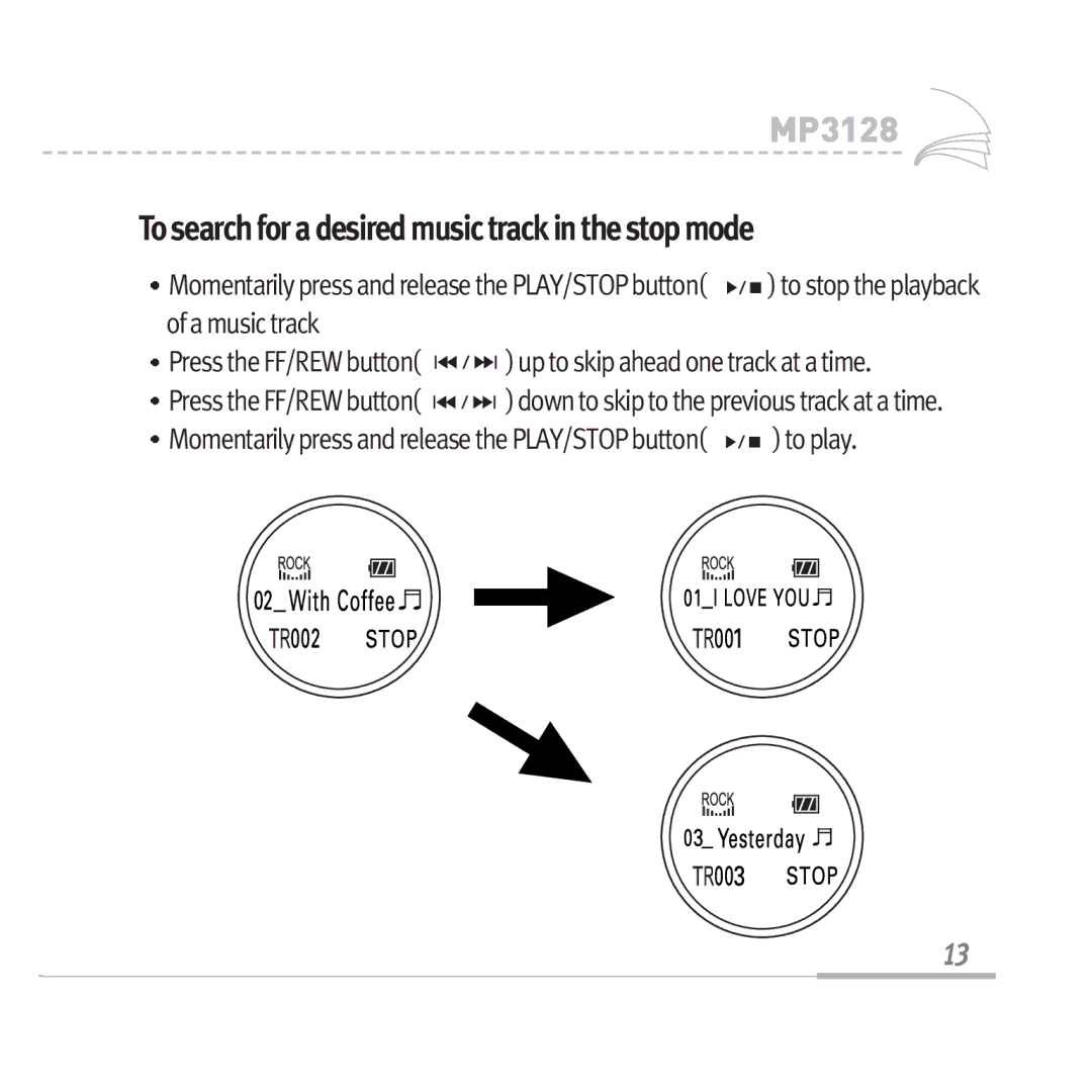 Audiovox MP3128 manual A music track 