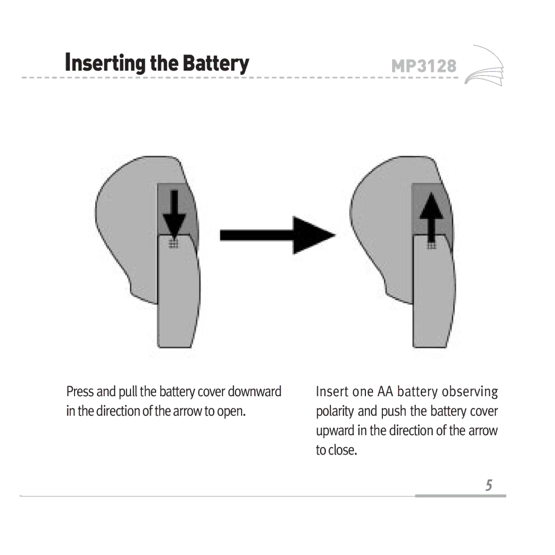 Audiovox MP3128 manual InsertingtheBattery 