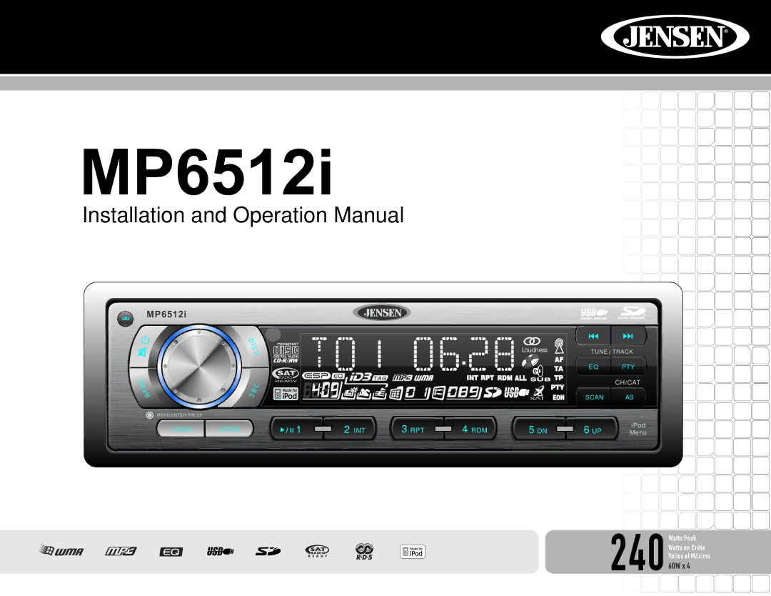 Audiovox MP6512i operation manual 