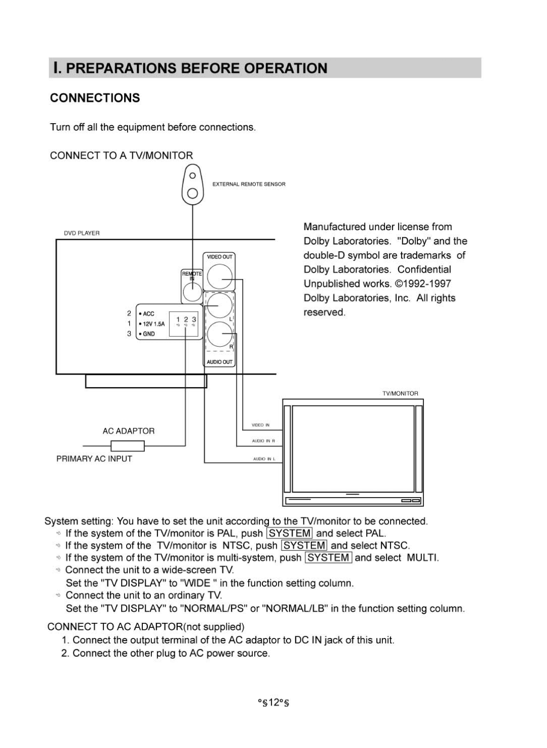 Audiovox MVDV4A owner manual 