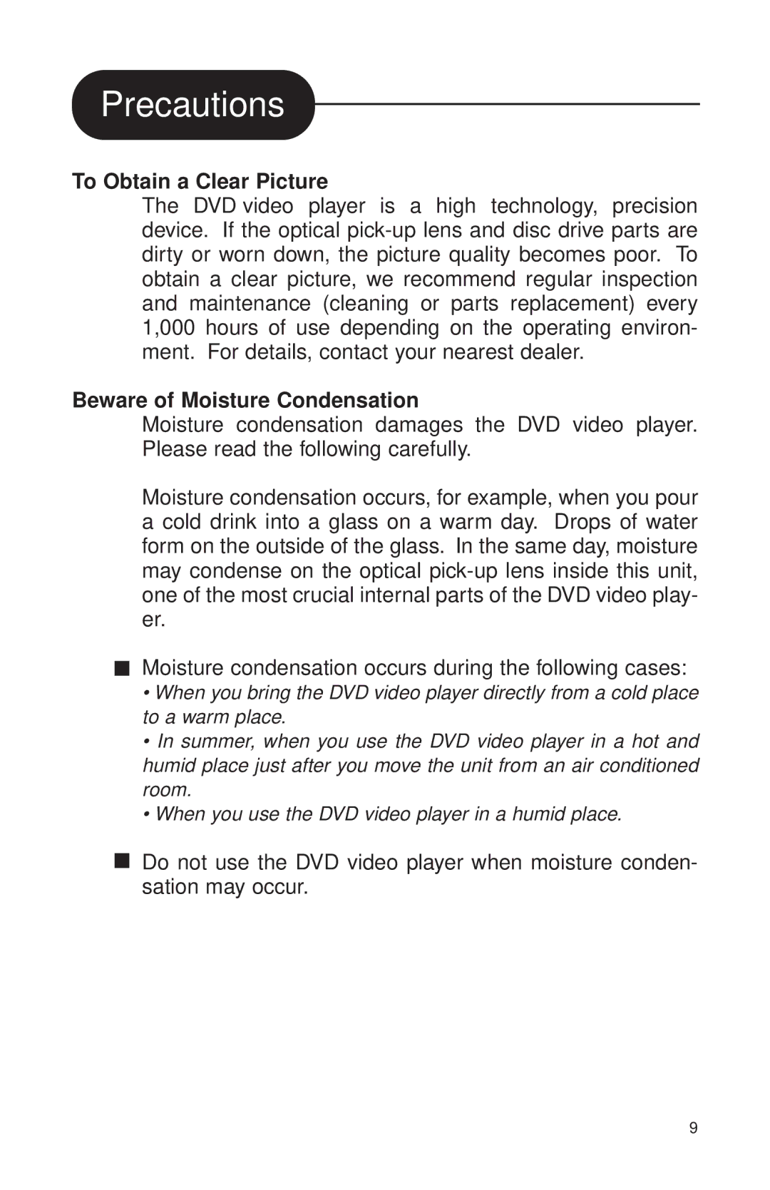 Audiovox MVDVD2 manual To Obtain a Clear Picture 