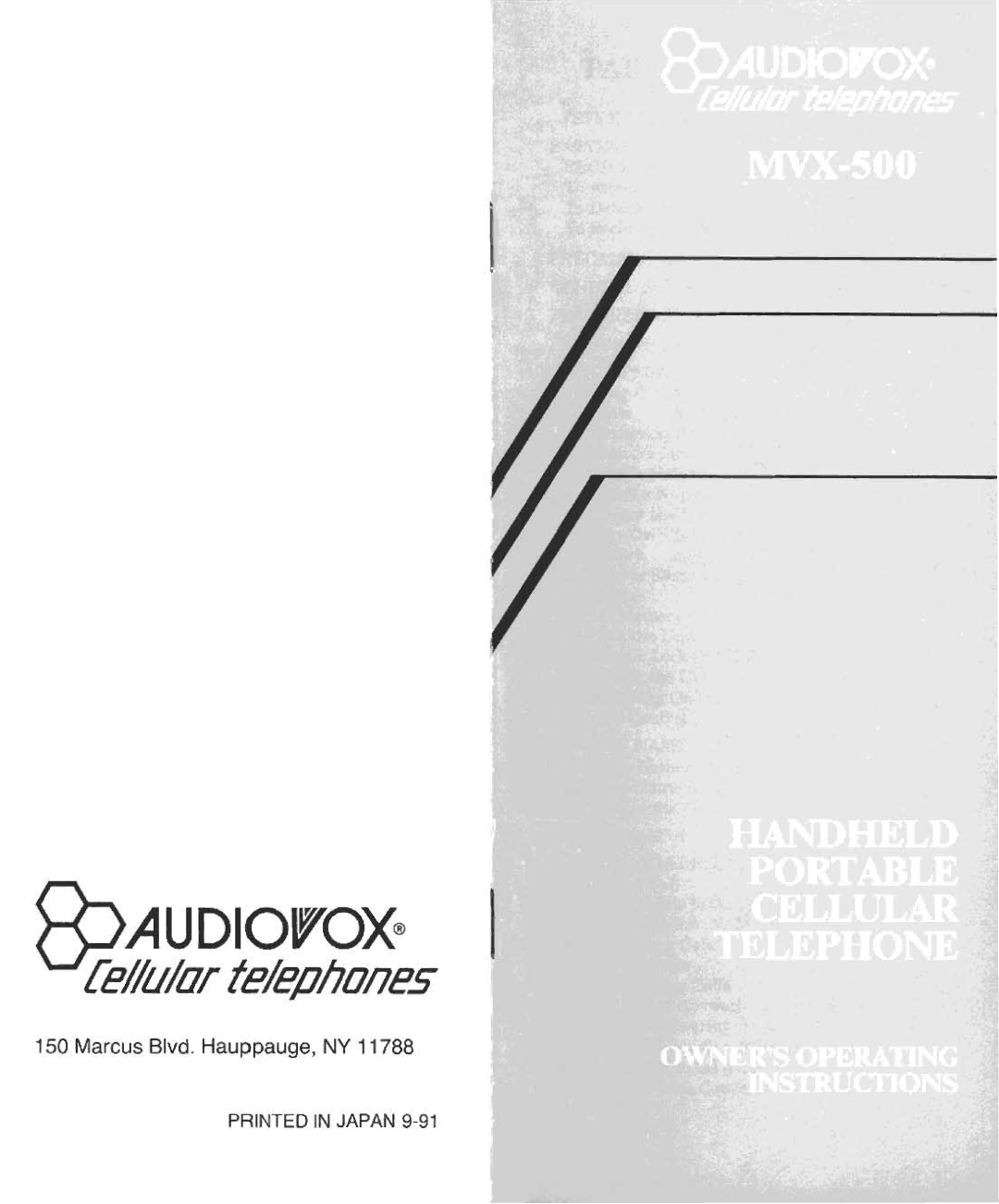 Audiovox MVX-500 manual 