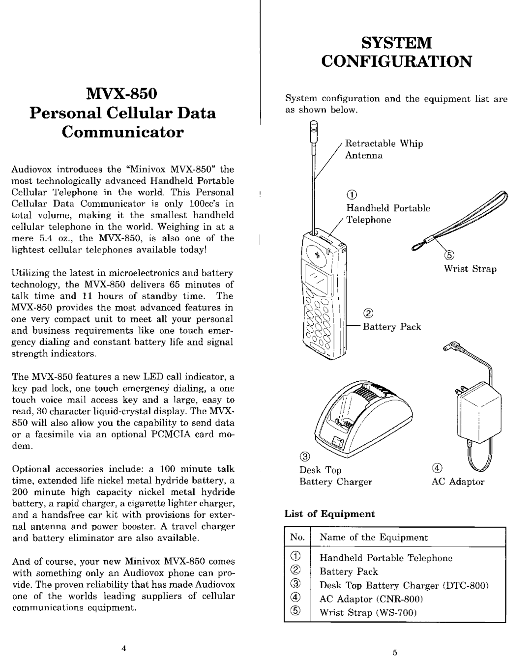 Audiovox MVX-850 manual 