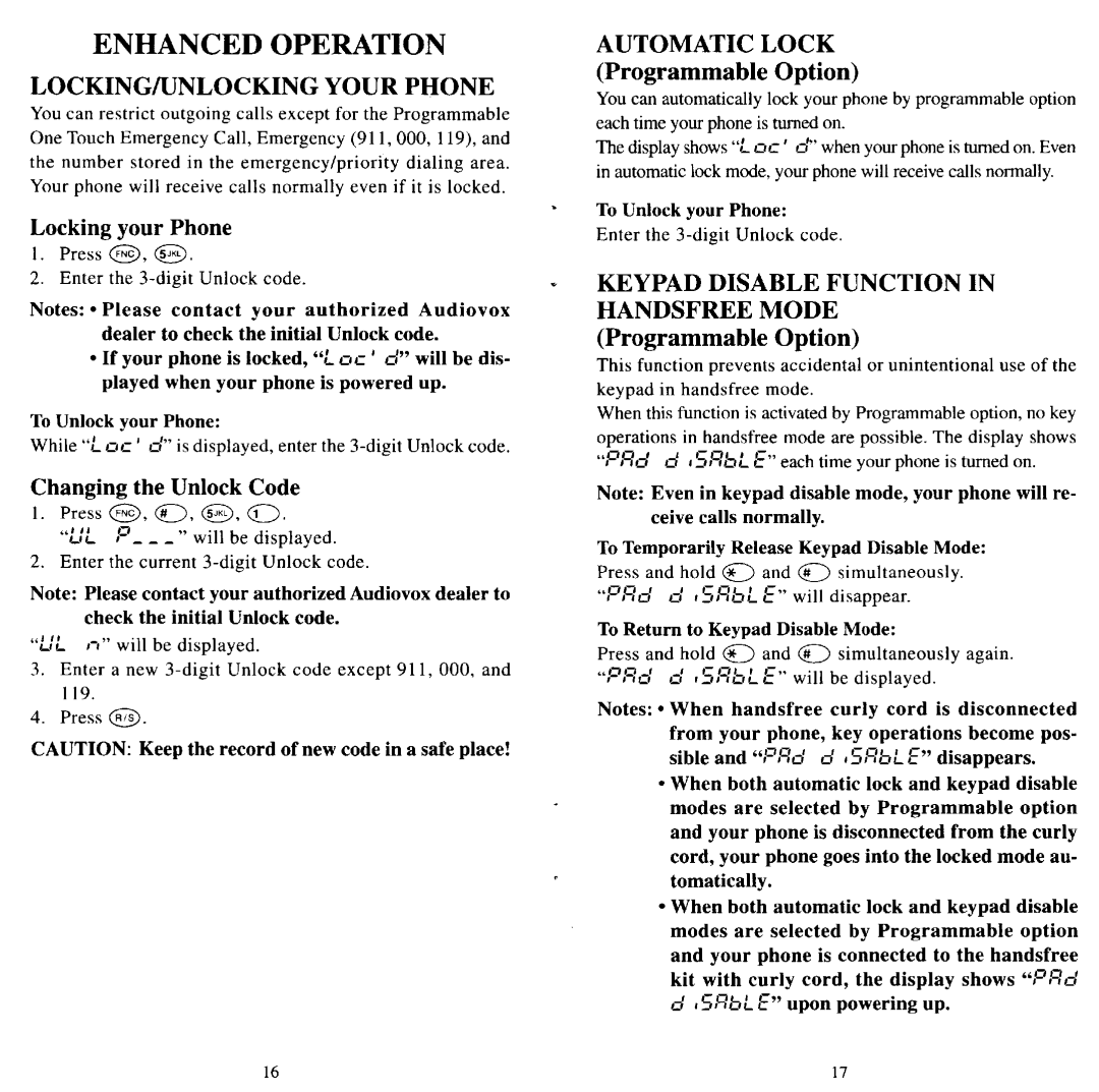 Audiovox MVX501 manual 