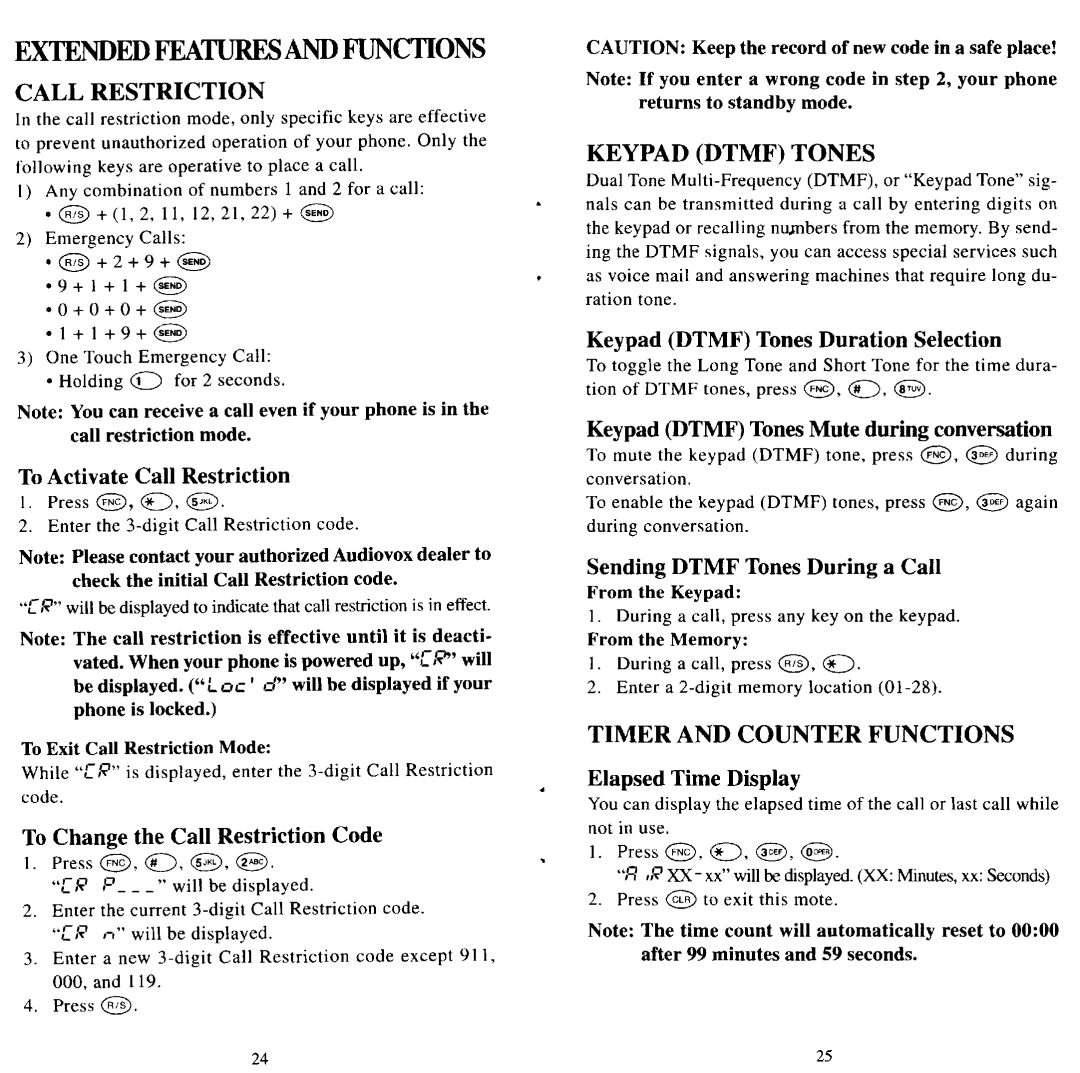 Audiovox MVX501 manual 