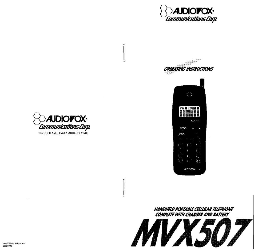 Audiovox MVX507 manual 