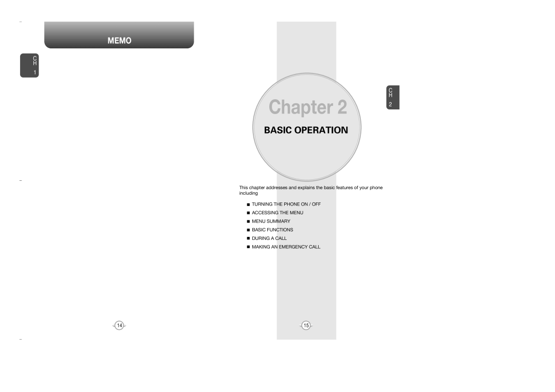 Audiovox OV7 manual Basic Operation, Memo 