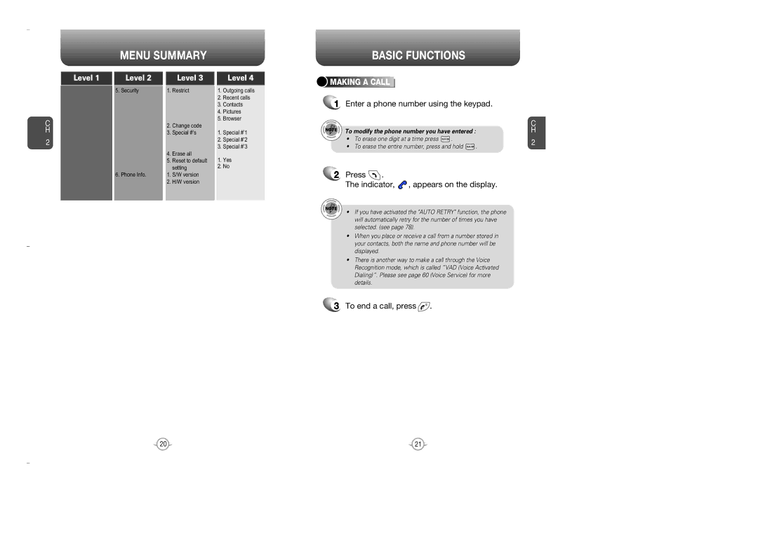 Audiovox OV7 Basic Functions, Enter a phone number using the keypad, Press Indicator, To end a call, press, Making a Call 