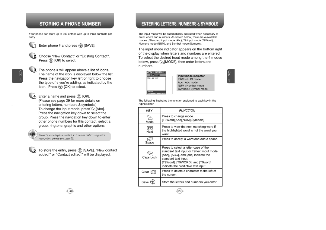 Audiovox OV7 manual Storing a Phone Number, Group. Press the navigation key down to enter 