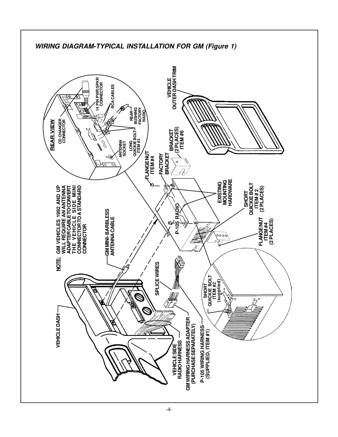 Audiovox P-105 installation manual Diagram, Typical Installation 