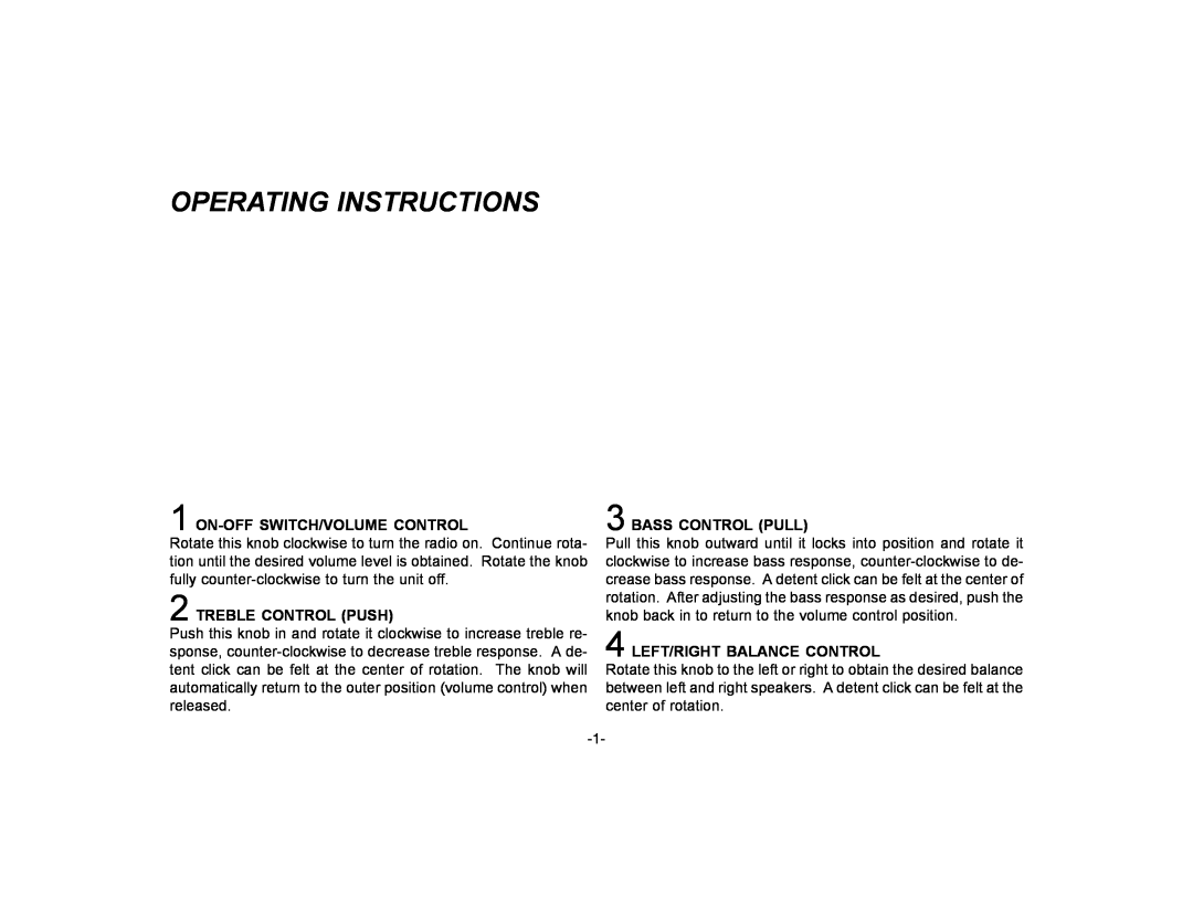 Audiovox P-25 owner manual Operating Instructions 