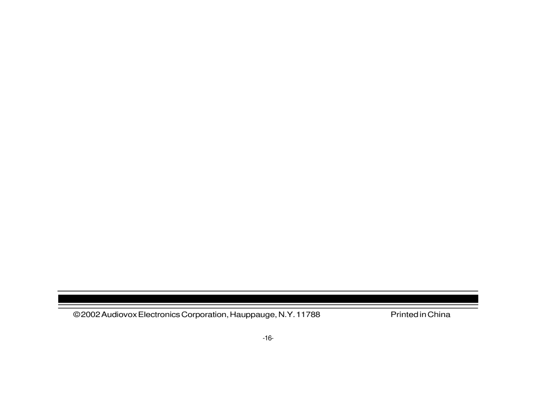 Audiovox P-49 manual Audiovox Electronics Corporation, Hauppauge, N.Y 