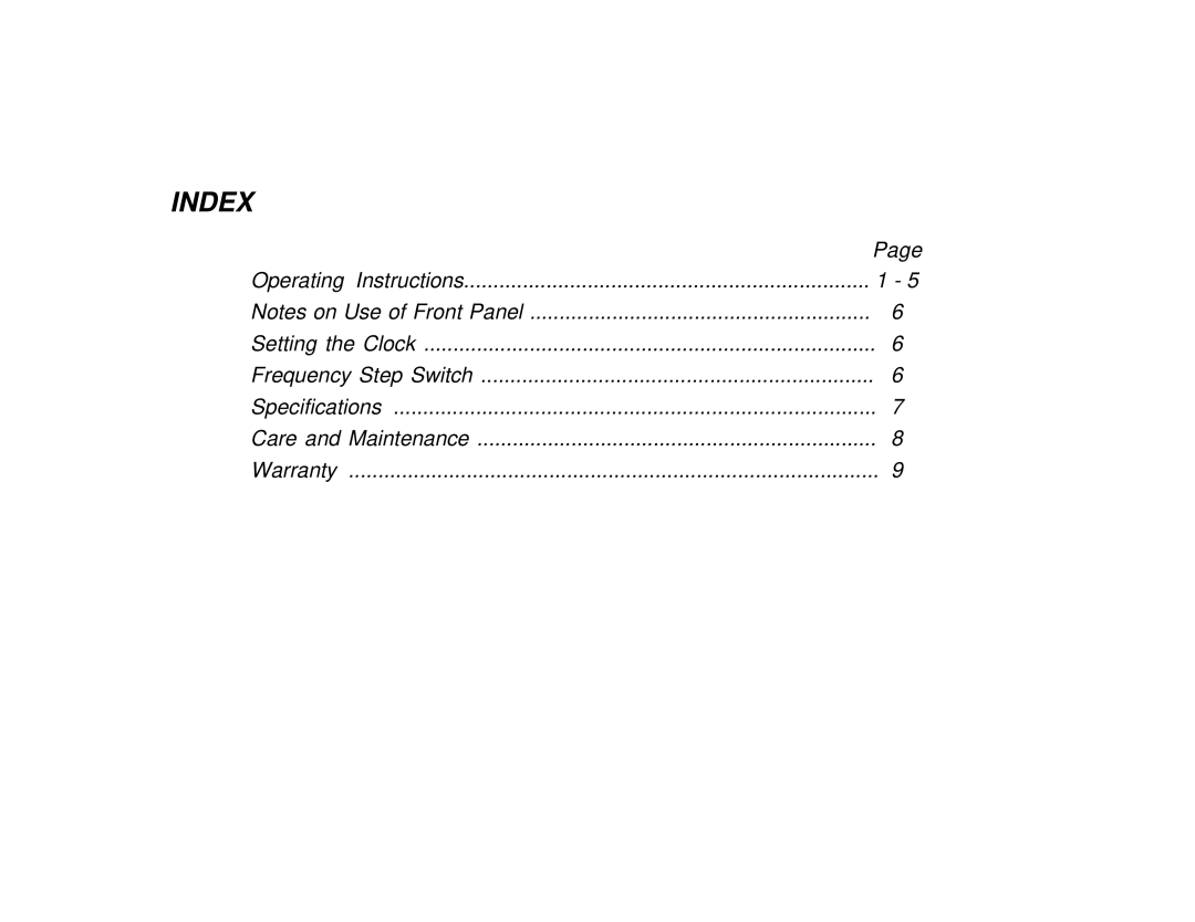 Audiovox P-57S manual Index 