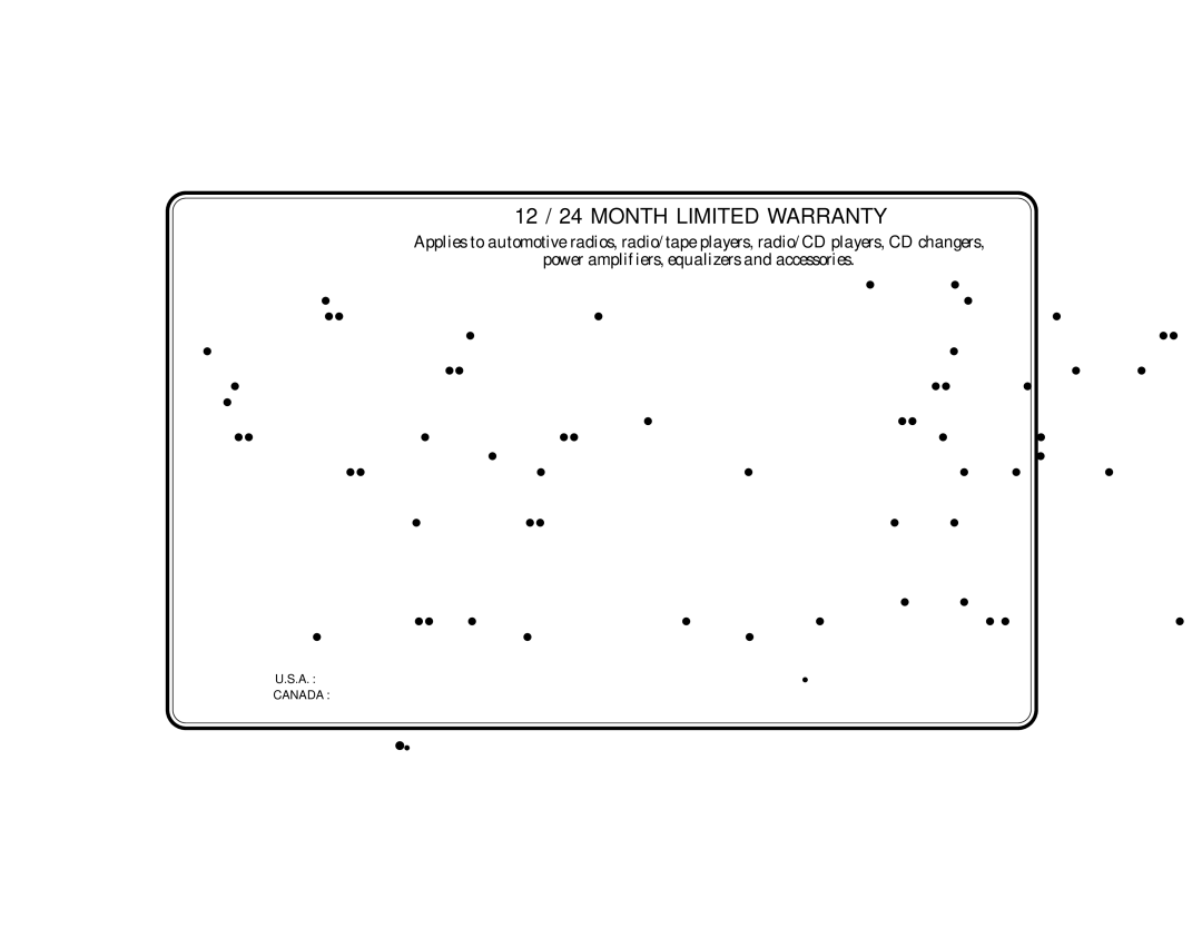 Audiovox P-975 manual 12 / 24 Month Limited Warranty 