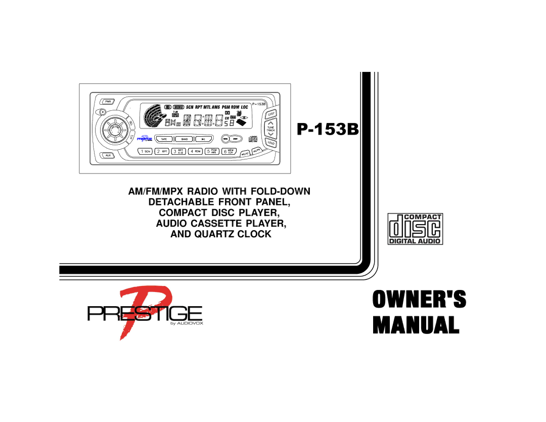 Audiovox P153B manual Owners Manual 