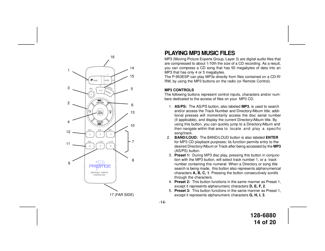 Audiovox P953ESP manual Playing MP3 Music Files 