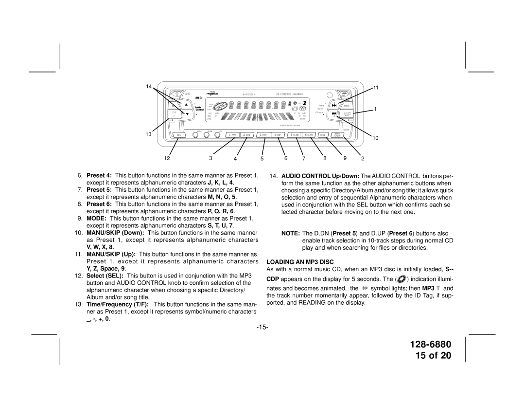 Audiovox P953ESP manual Loading AN MP3 Disc 