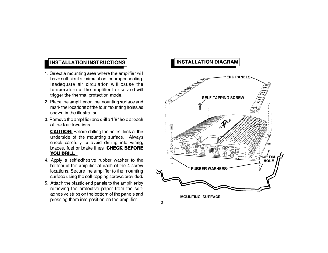 Audiovox PAB-450R manual Installation Instructions, Installation Diagram 