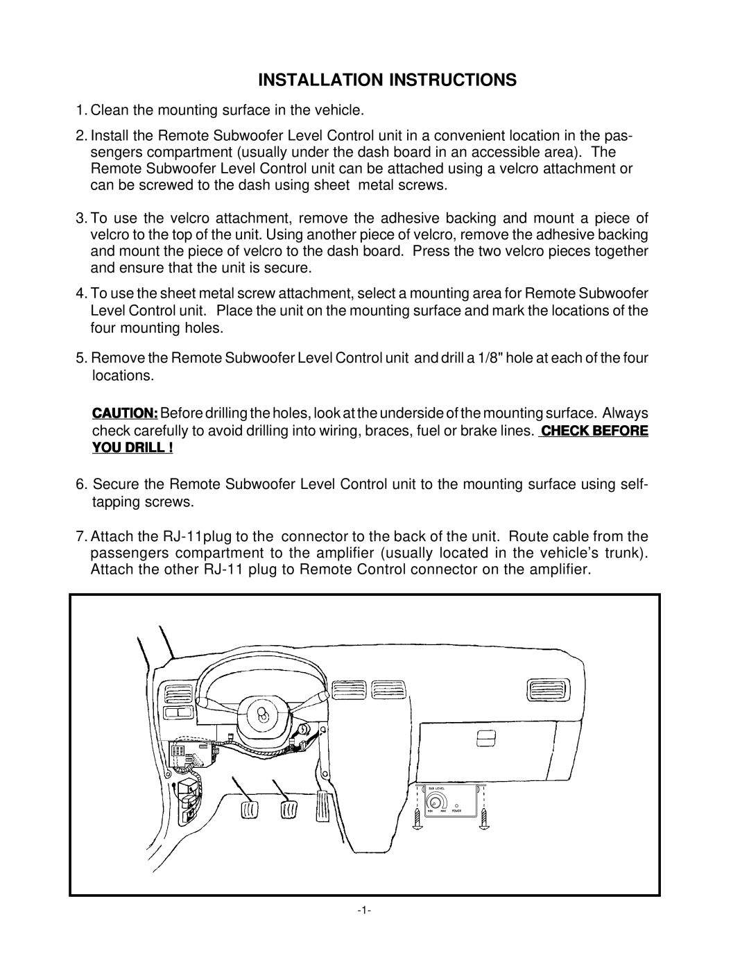 Audiovox PAB-RC installation instructions Installation Instructions 