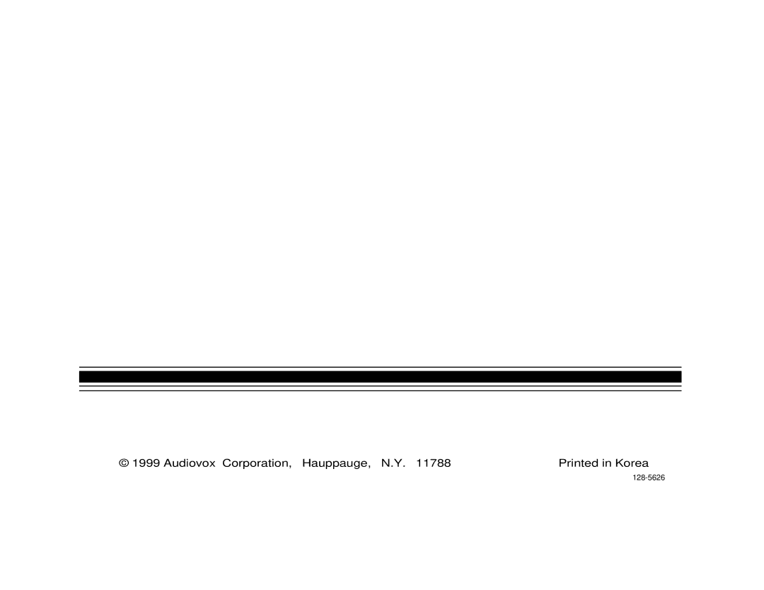 Audiovox PAV-1 manual Audiovox Corporation, Hauppauge, N.Y 