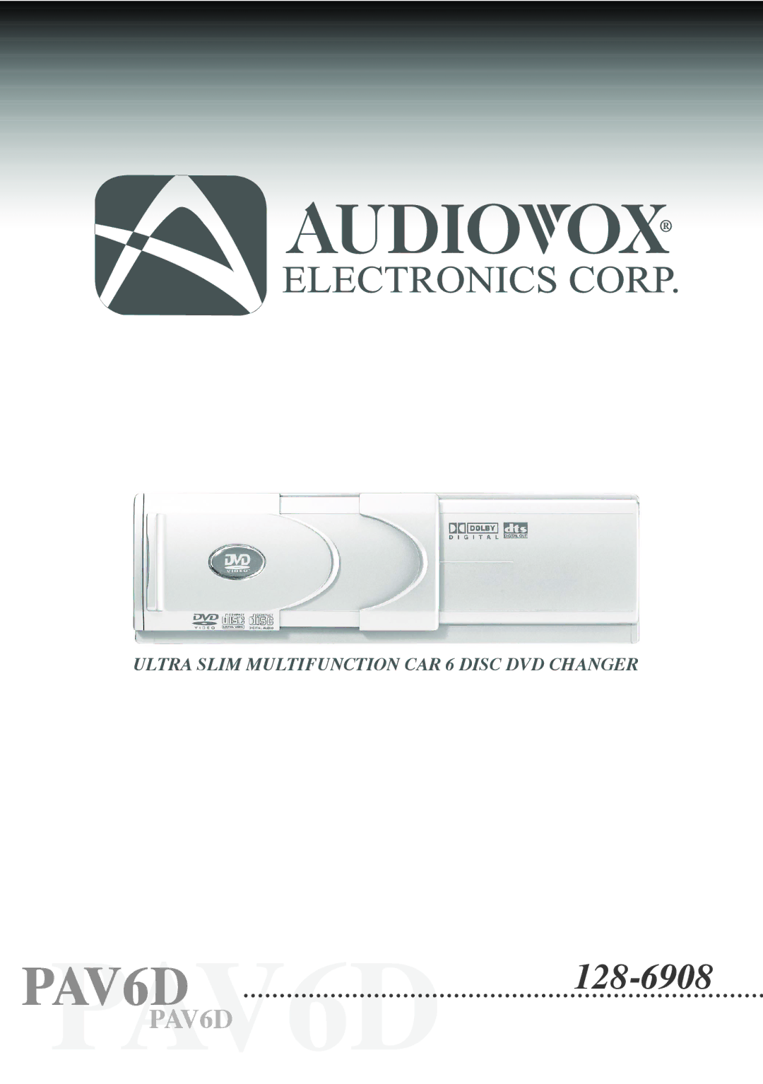 Audiovox manual PAV6DPAV6D 