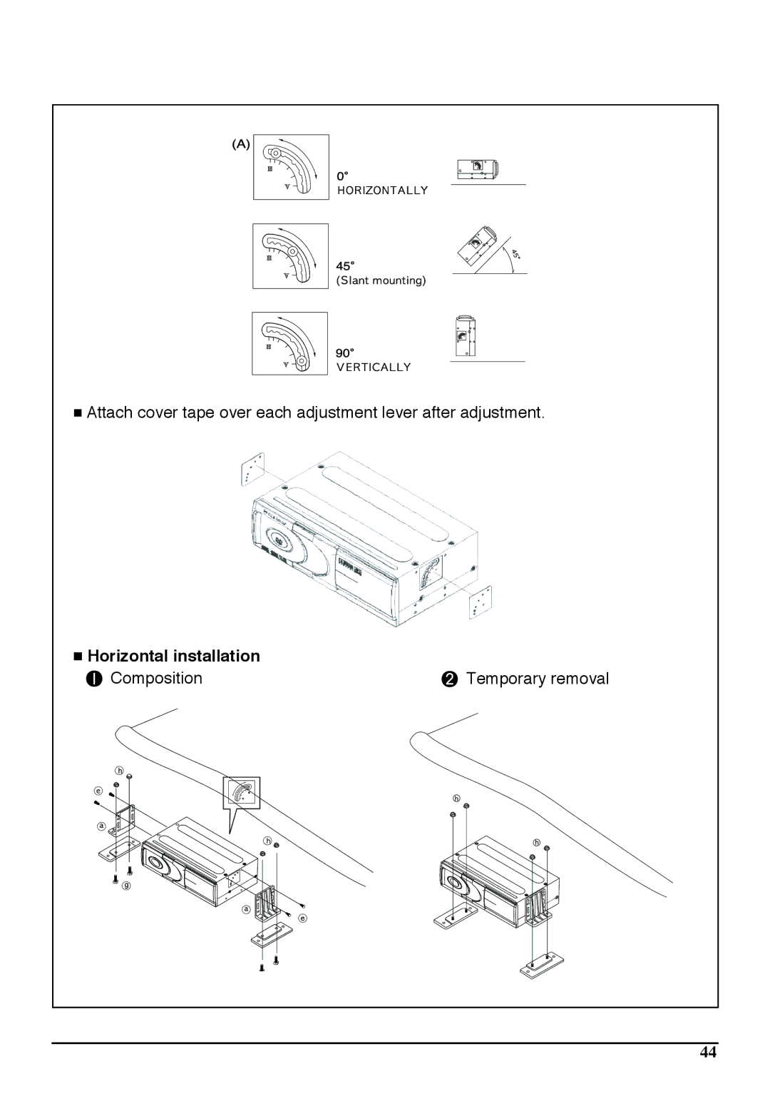 Audiovox PAV6D manual Horizontal installation 