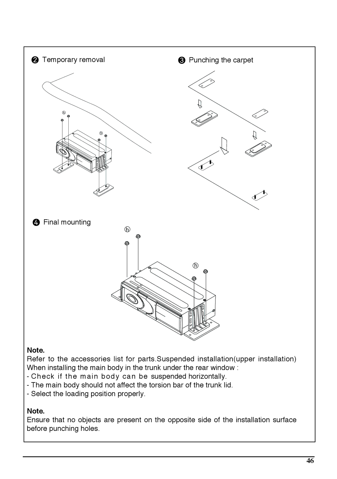 Audiovox PAV6D manual Temporary removal 