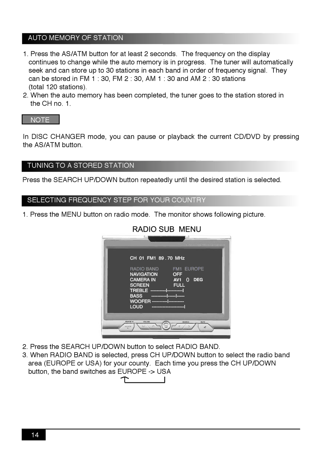 Audiovox PAV9 manual Auto Memory of Station 