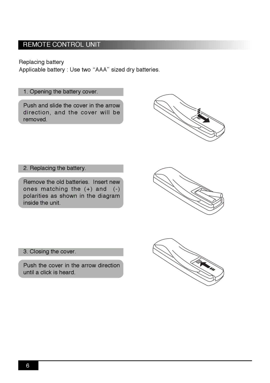 Audiovox PAV9 manual Remote Control Unit 