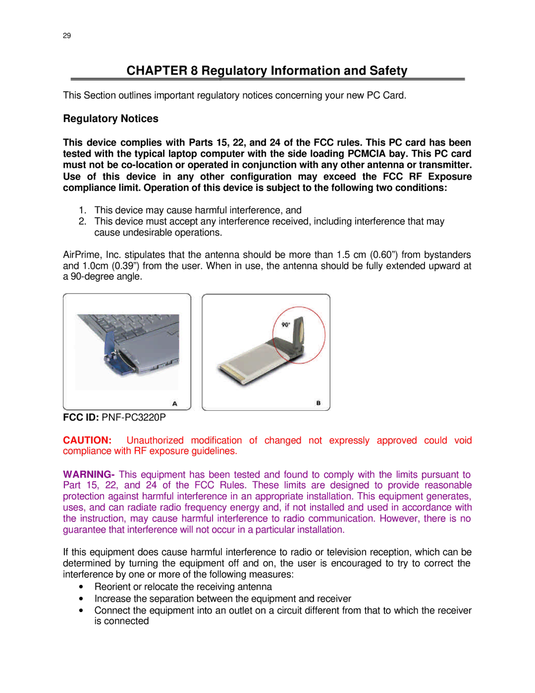 Audiovox PC 3220 manual Regulatory Information and Safety, Regulatory Notices 