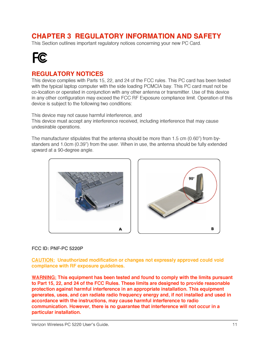 Audiovox PC 5220 manual Regulatory Information and Safety, Regulatory Notices 