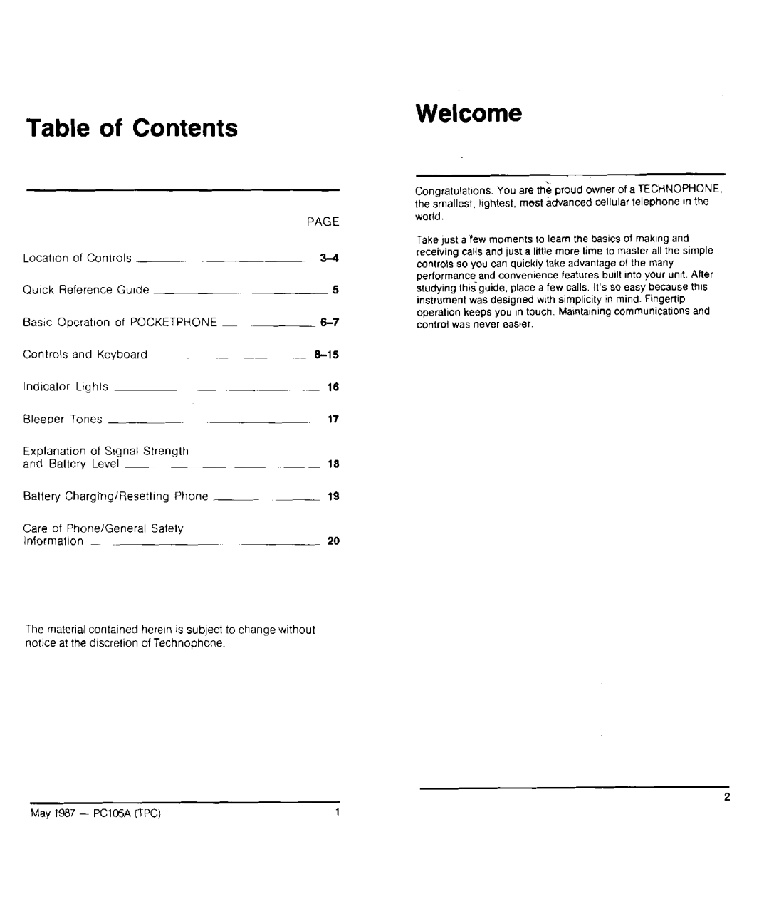 Audiovox PC100 manual 