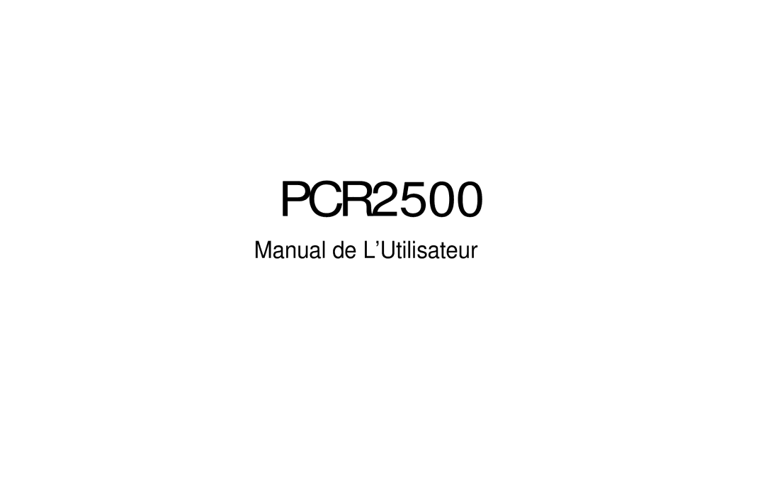 Audiovox PCR2500 owner manual Manual de LUtilisateur 