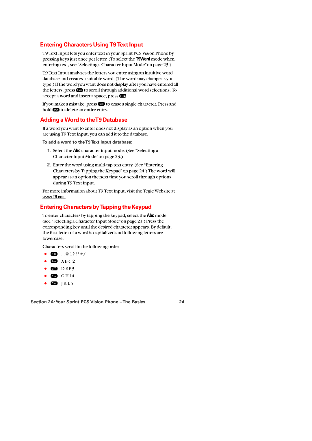 Audiovox PM-8920 manual Entering Characters Using T9 Text Input, Adding a Word to theT9 Database 