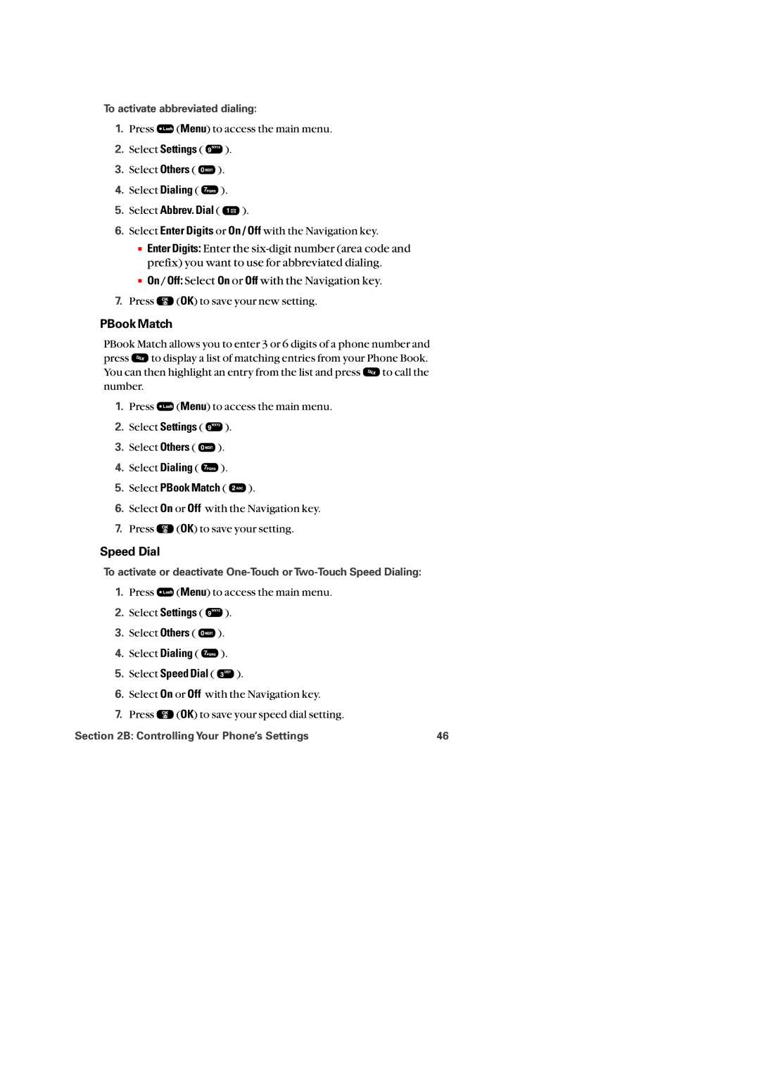 Audiovox PM-8920 manual PBook Match, Speed Dial, Select Abbrev. Dial, To activate abbreviated dialing 