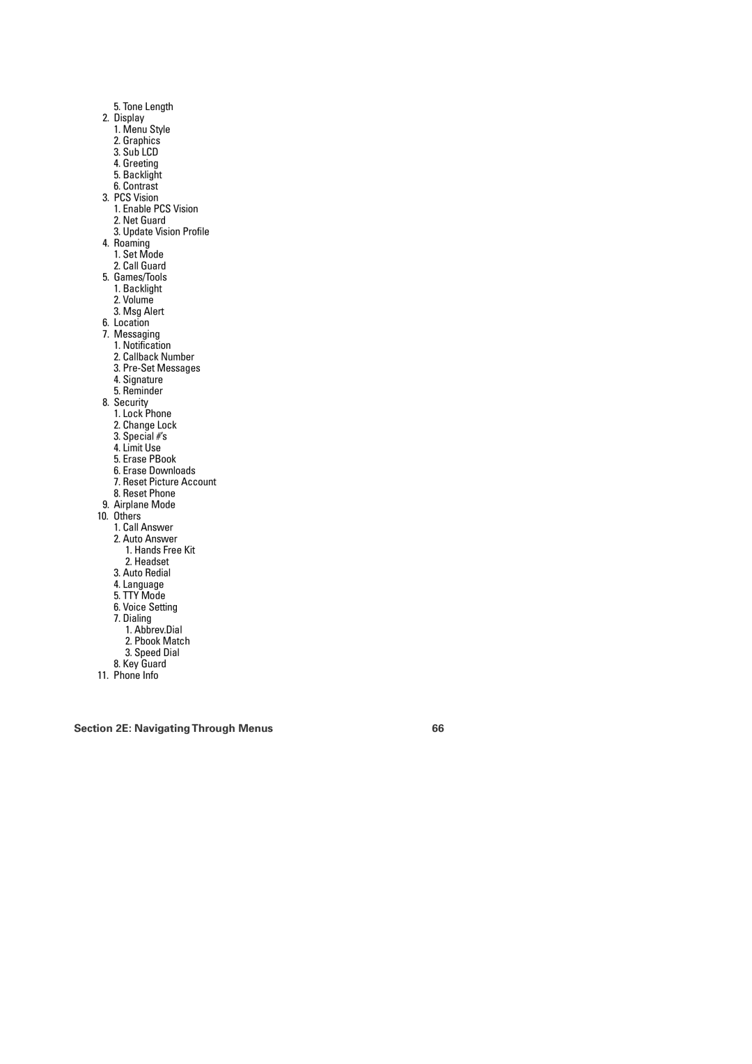 Audiovox PM-8920 manual Navigating Through Menus 