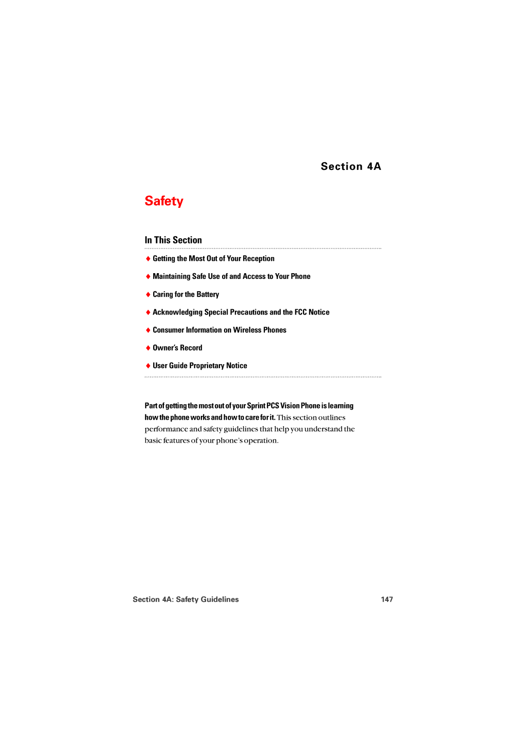 Audiovox PM8912 manual Safety Guidelines 147 