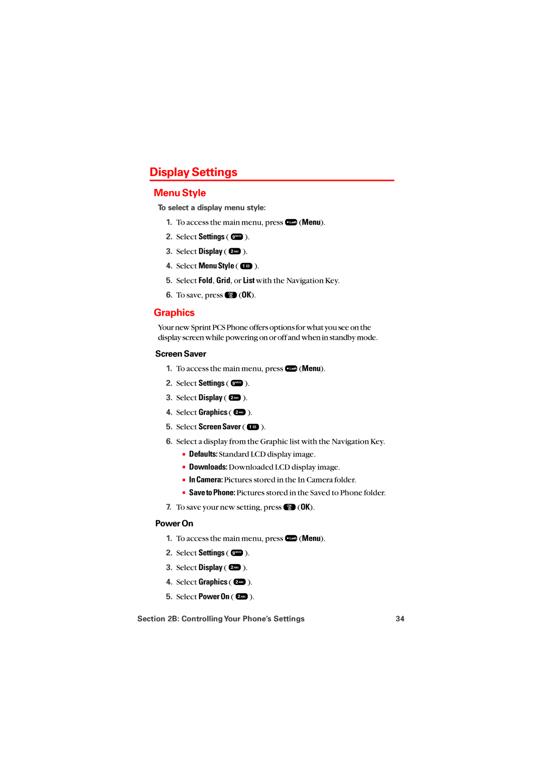 Audiovox PM8912 manual Display Settings, Menu Style, Graphics, Select Screen Saver 