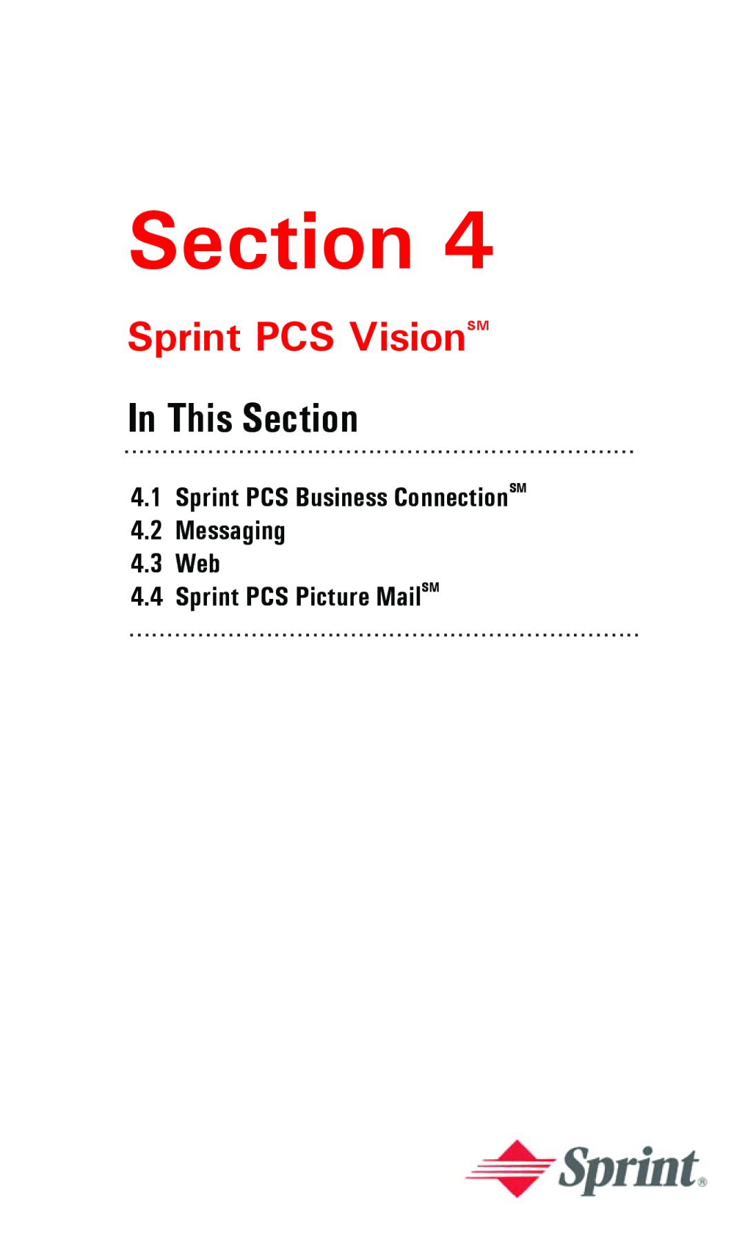 Audiovox PPC 6600 manual Sprint PCS VisionSM 