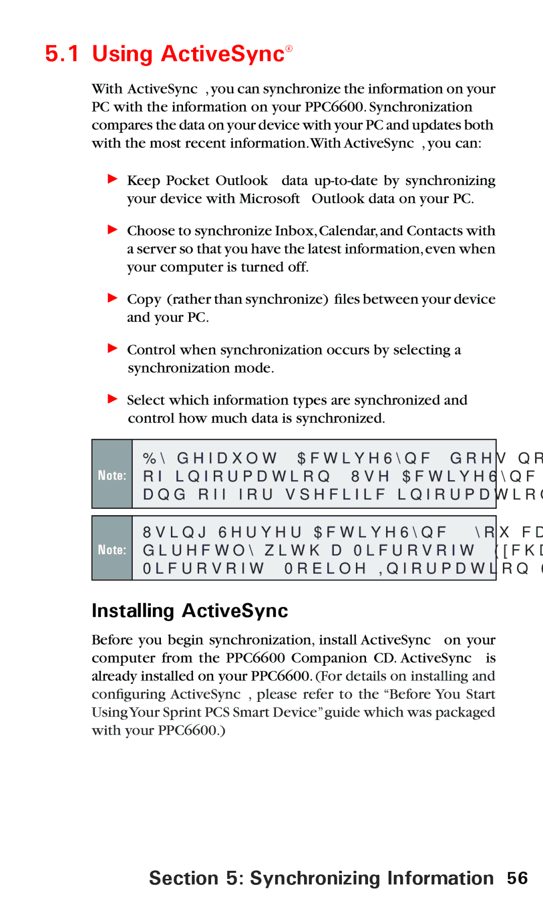 Audiovox PPC 6600 manual Using ActiveSync, Installing ActiveSync, Synchronizing Information 