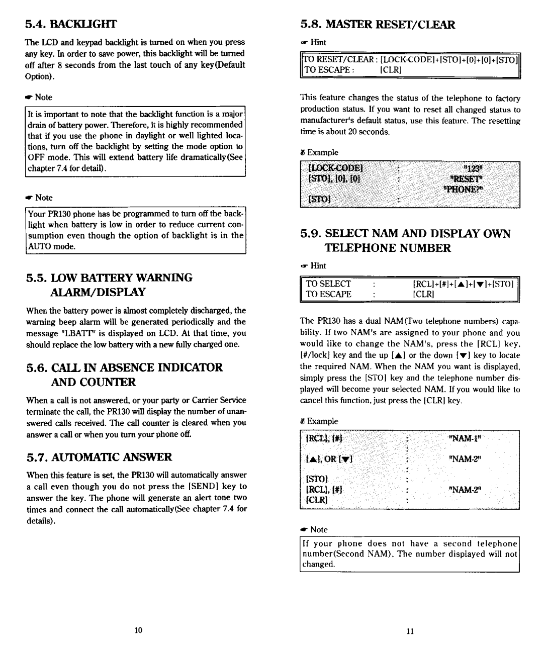 Audiovox PR-130 manual 