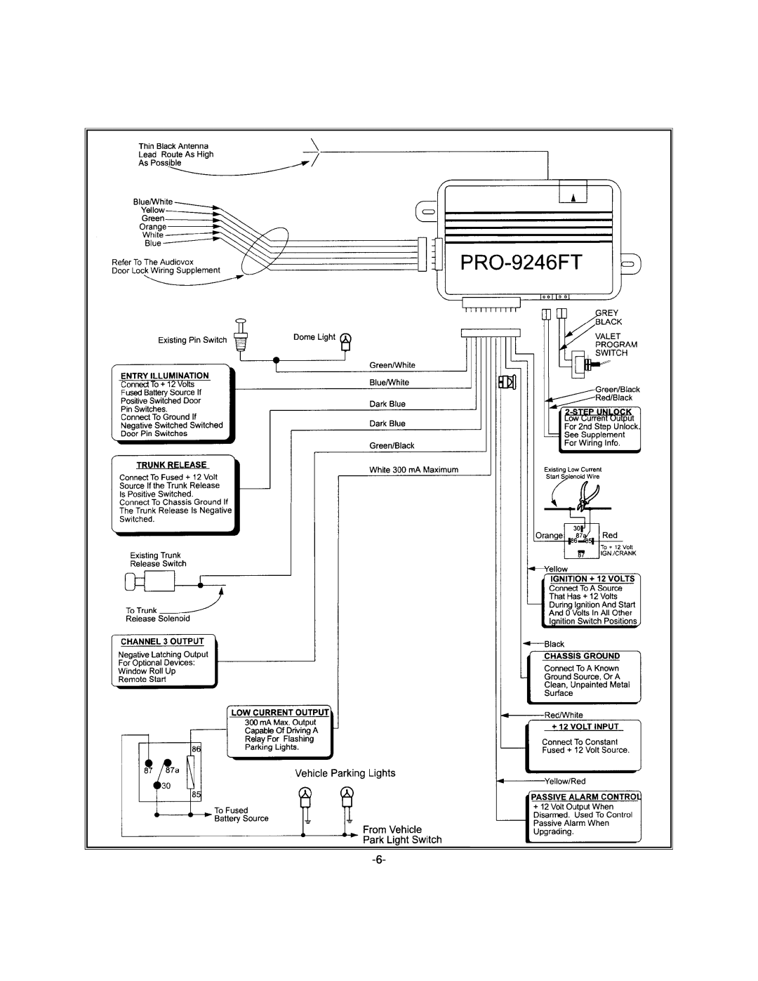 Audiovox PRO 9246FT installation manual 