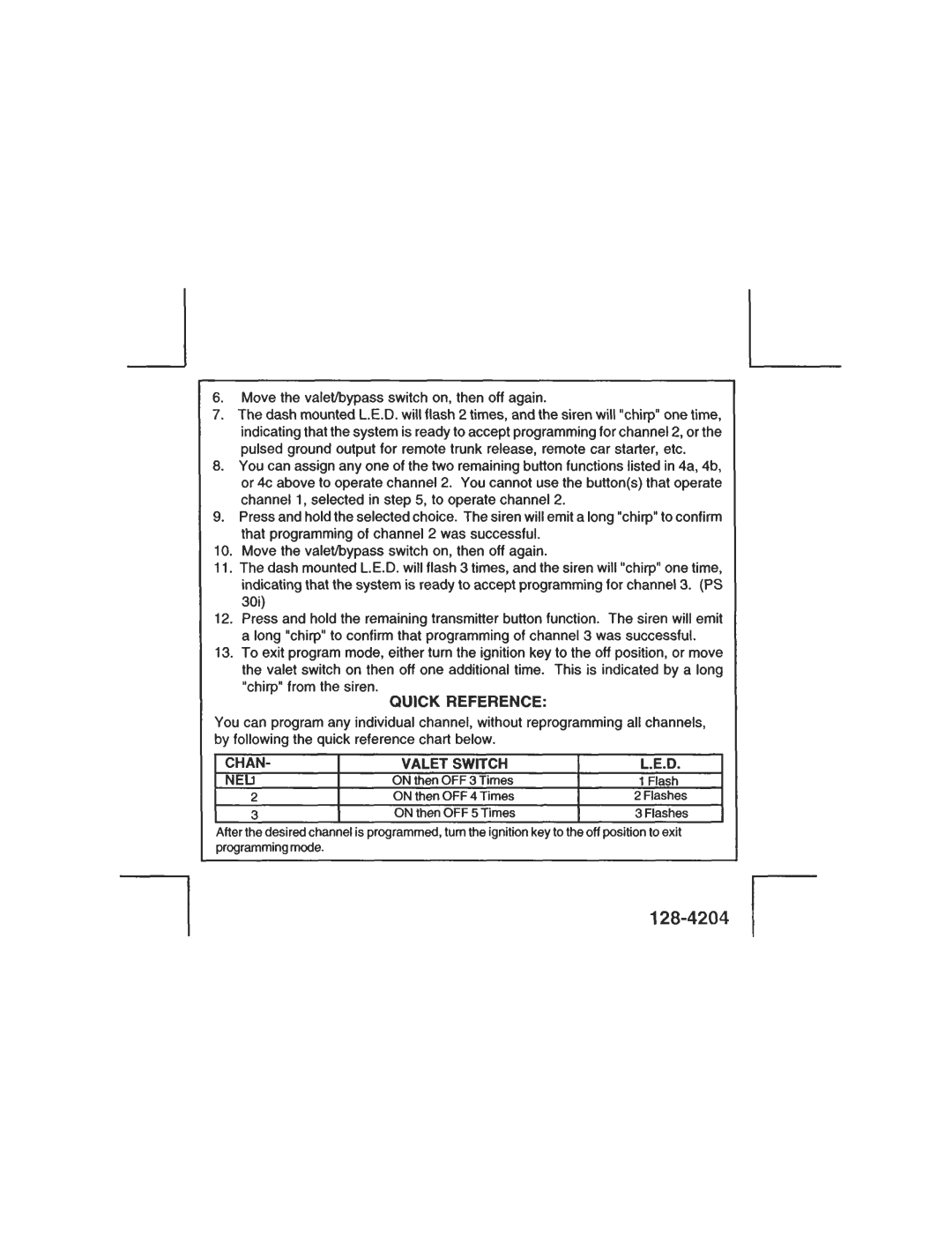 Audiovox PRO92BTINT owner manual Quick Reference, Chan, NEL1 