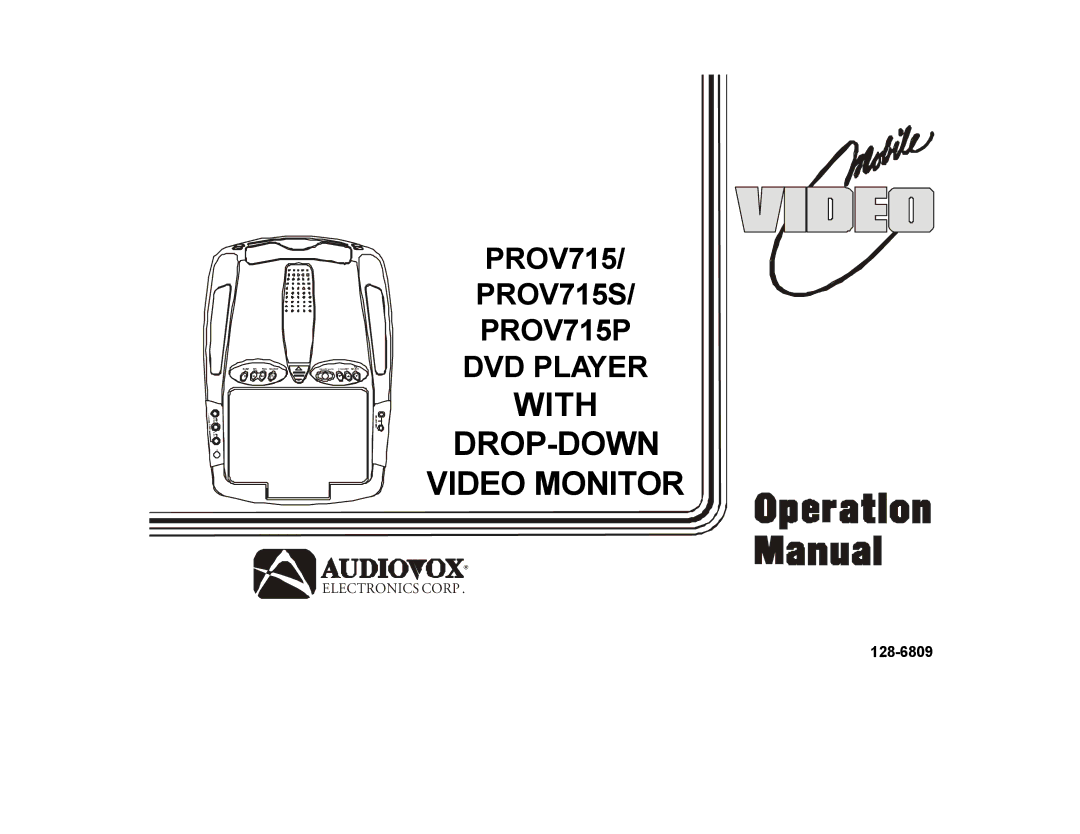Audiovox PROV715S, PROV715P manual VOD705, 128-6809 